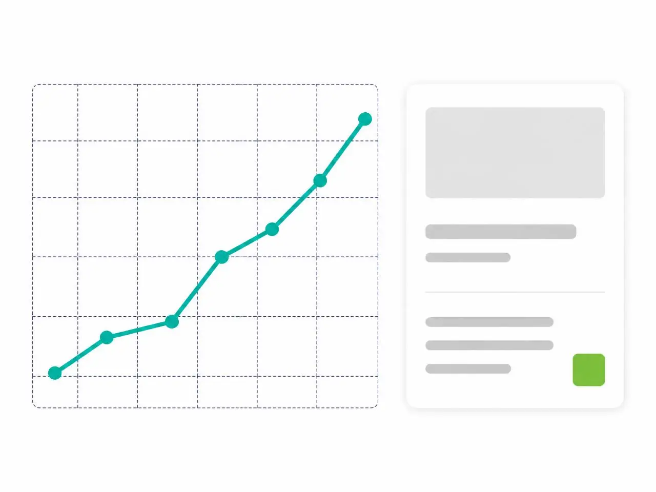 Rising property price trend chart beside a property summary card